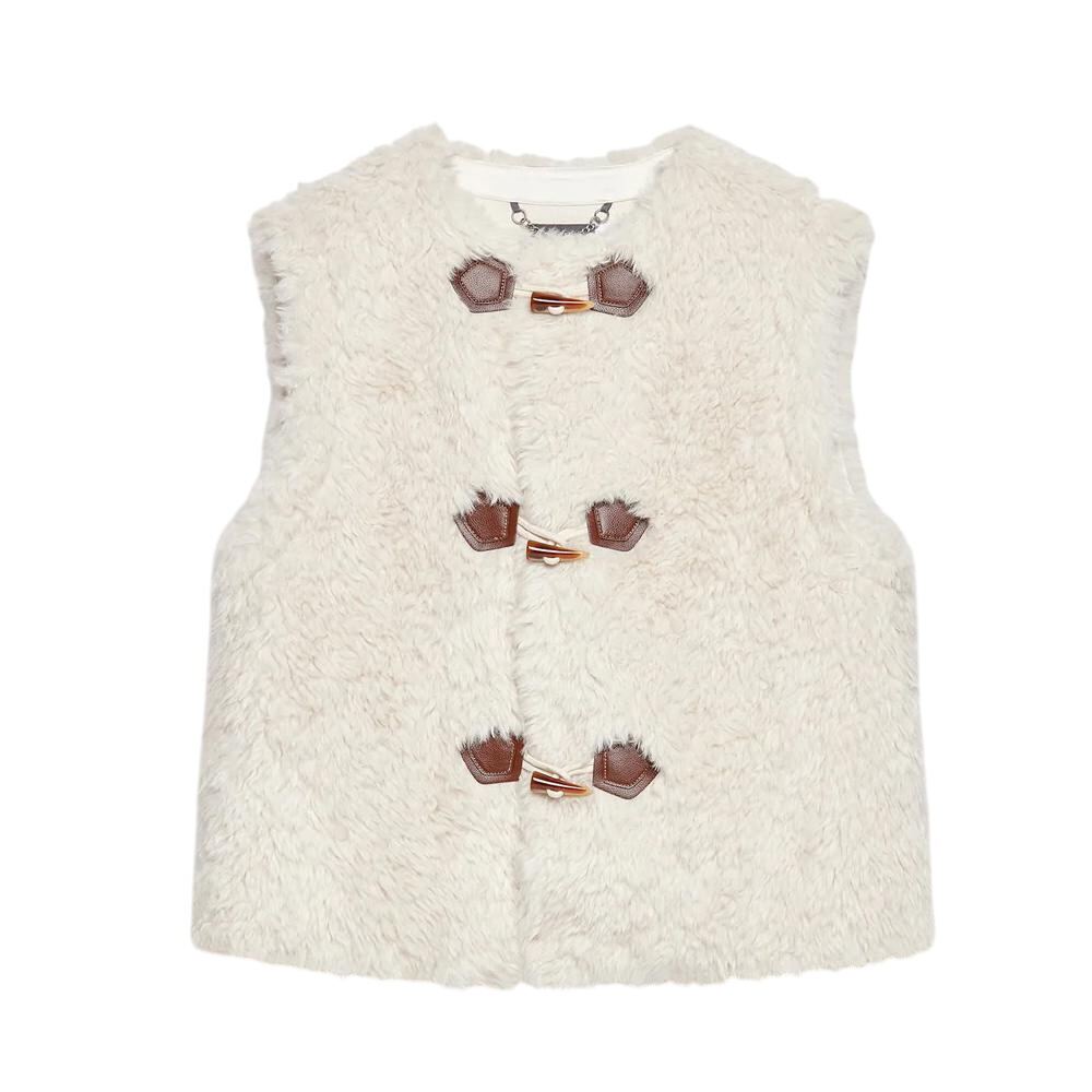 Mint Velvet Cream Faux Fur Gilet